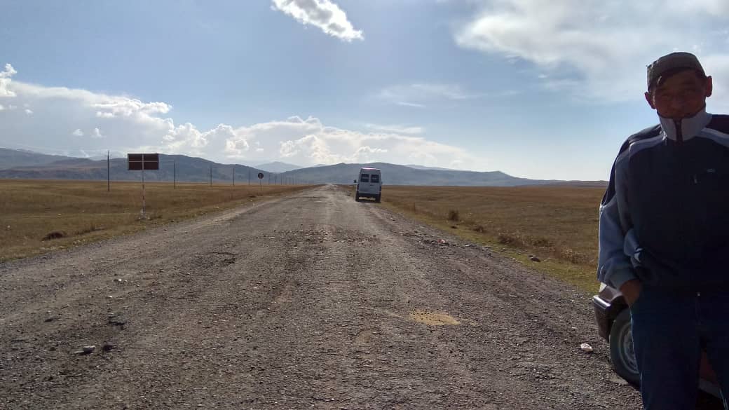 Border post between Kyrgyzstan and Kazakhstan at the eastern part of the Kyrgyz Republic